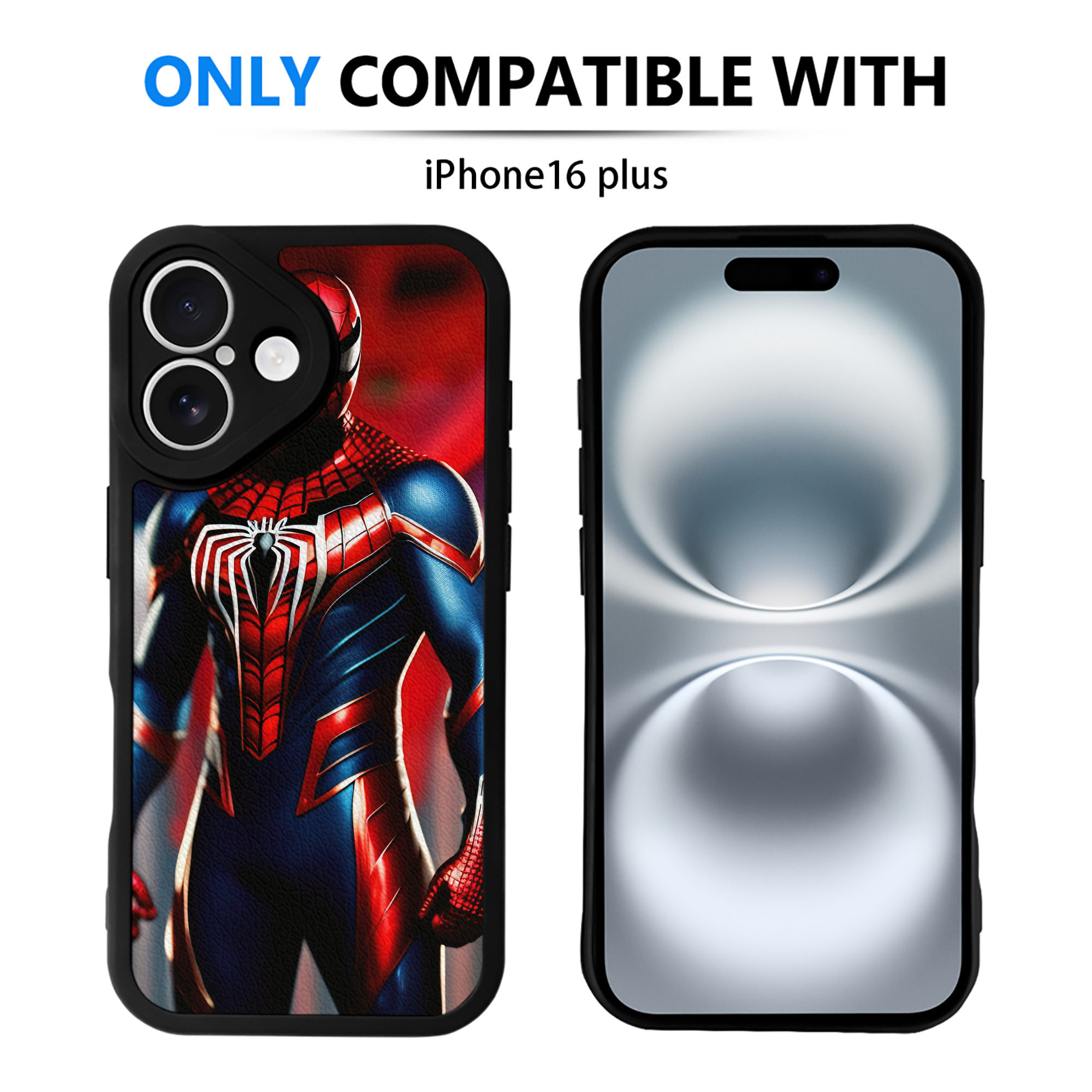 （画像用） Spider Man スパイダーマン 【iPhone 16シリーズ対応】シリコンスマホケース（レザー調） 材質：シリコン